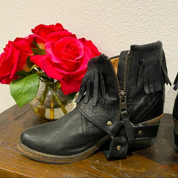 AllSaints Bonny Cuban Fringe Harness Ankle Boots (Size 6) (EU 36)🌹 - Picture 8 of 16